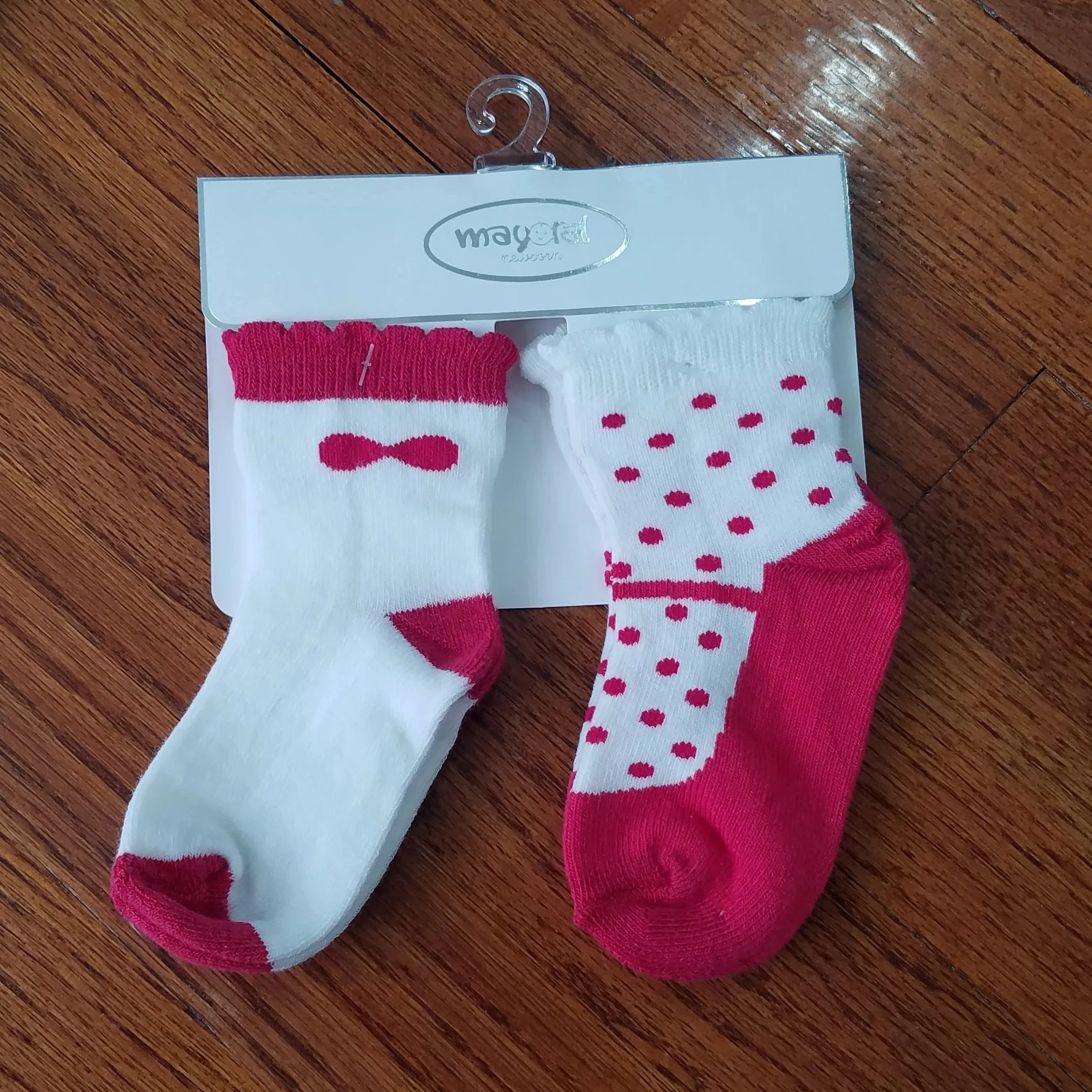 Mayoral 2pk girls dark pink socks