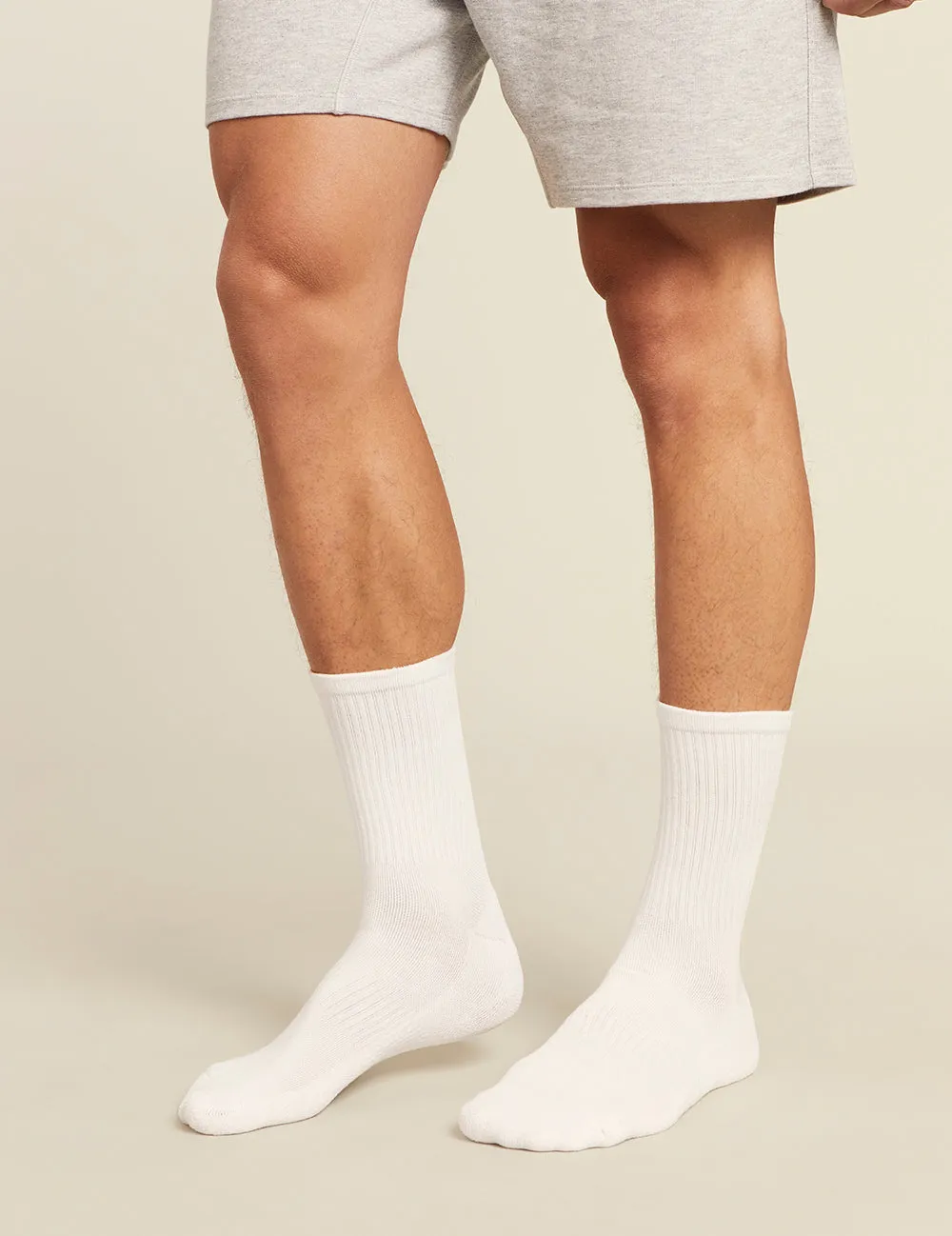 Men's Cushioned Crew Socks - White