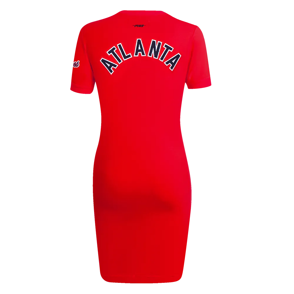 MLB ATLANTA BRAVES CLASSIC WOMEN'S BODY CON DRESS (RED)