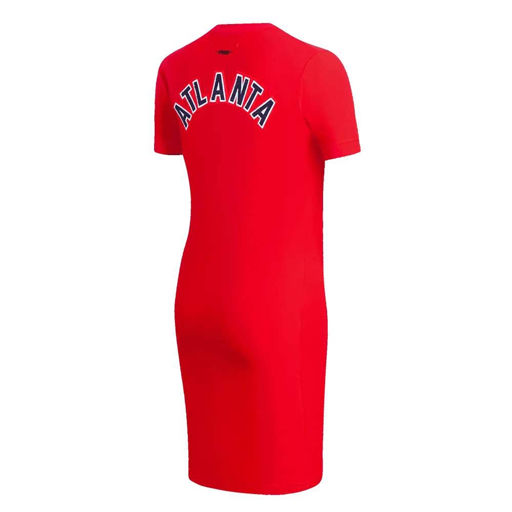 MLB ATLANTA BRAVES CLASSIC WOMEN'S BODY CON DRESS (RED)