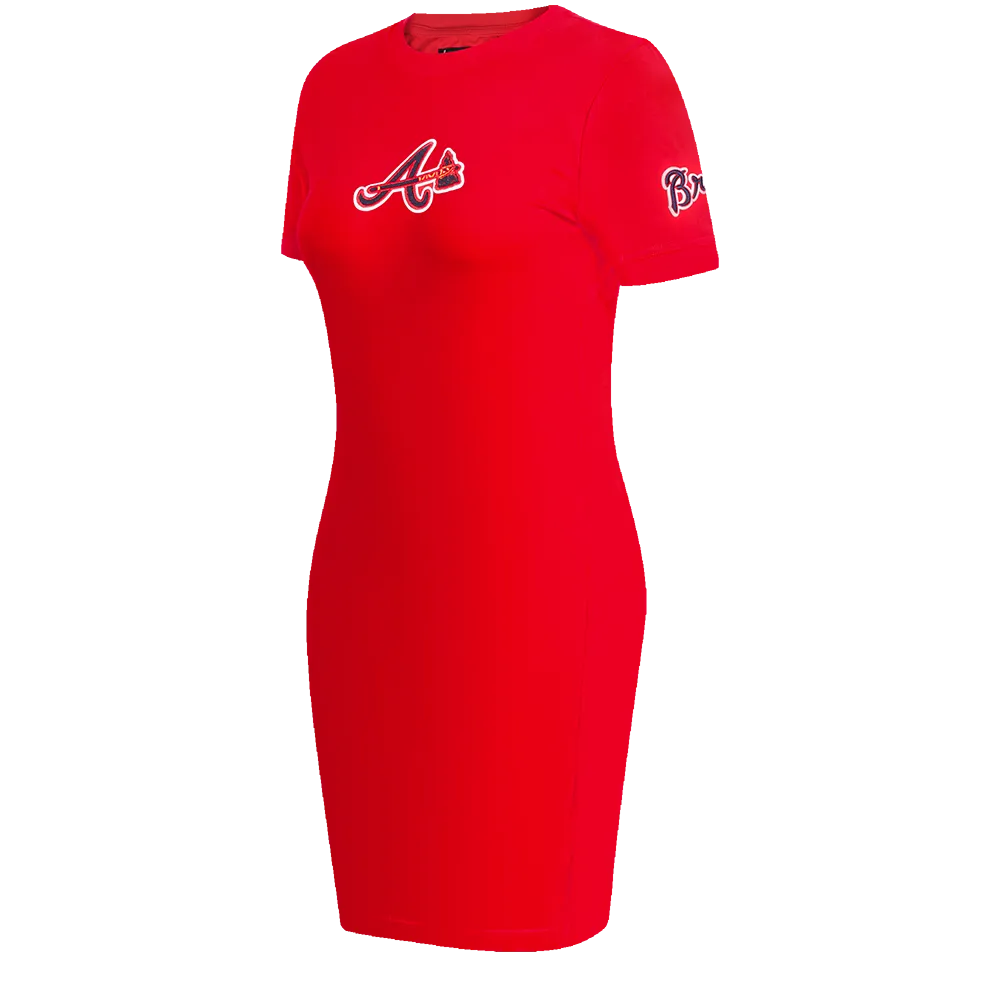 MLB ATLANTA BRAVES CLASSIC WOMEN'S BODY CON DRESS (RED)