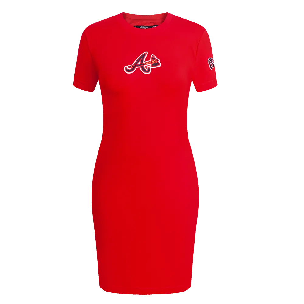 MLB ATLANTA BRAVES CLASSIC WOMEN'S BODY CON DRESS (RED)