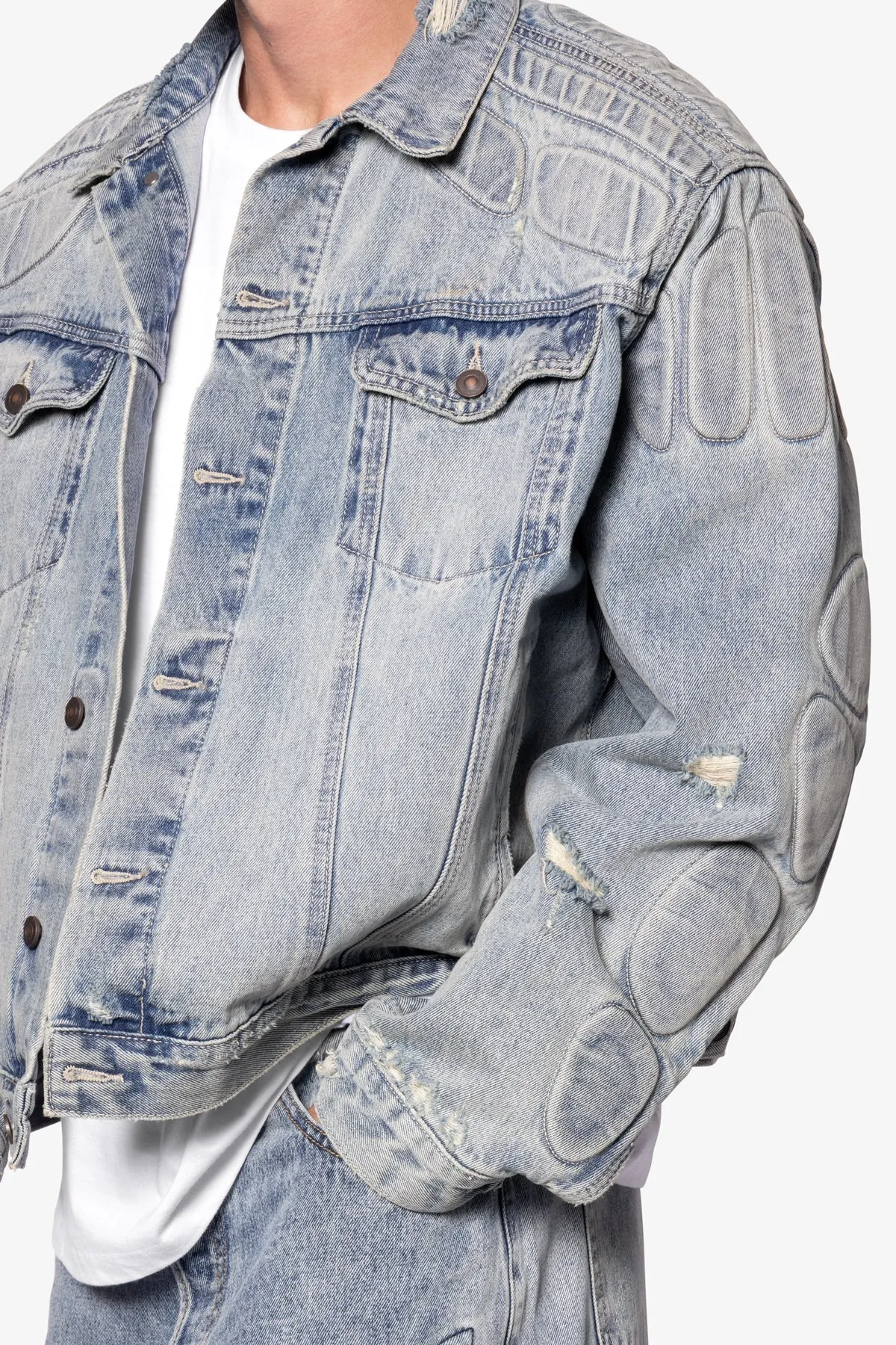 Moto Trucker Jacket - Blue