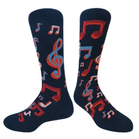 Music Notes Men’s Socks, Navy