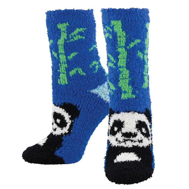 'Panda Bear Socks' Printed Plush Women's Socks