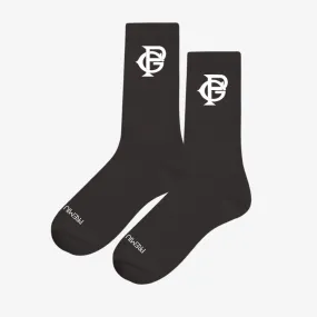 premiumgoods. monogram logo  socks (black/white)