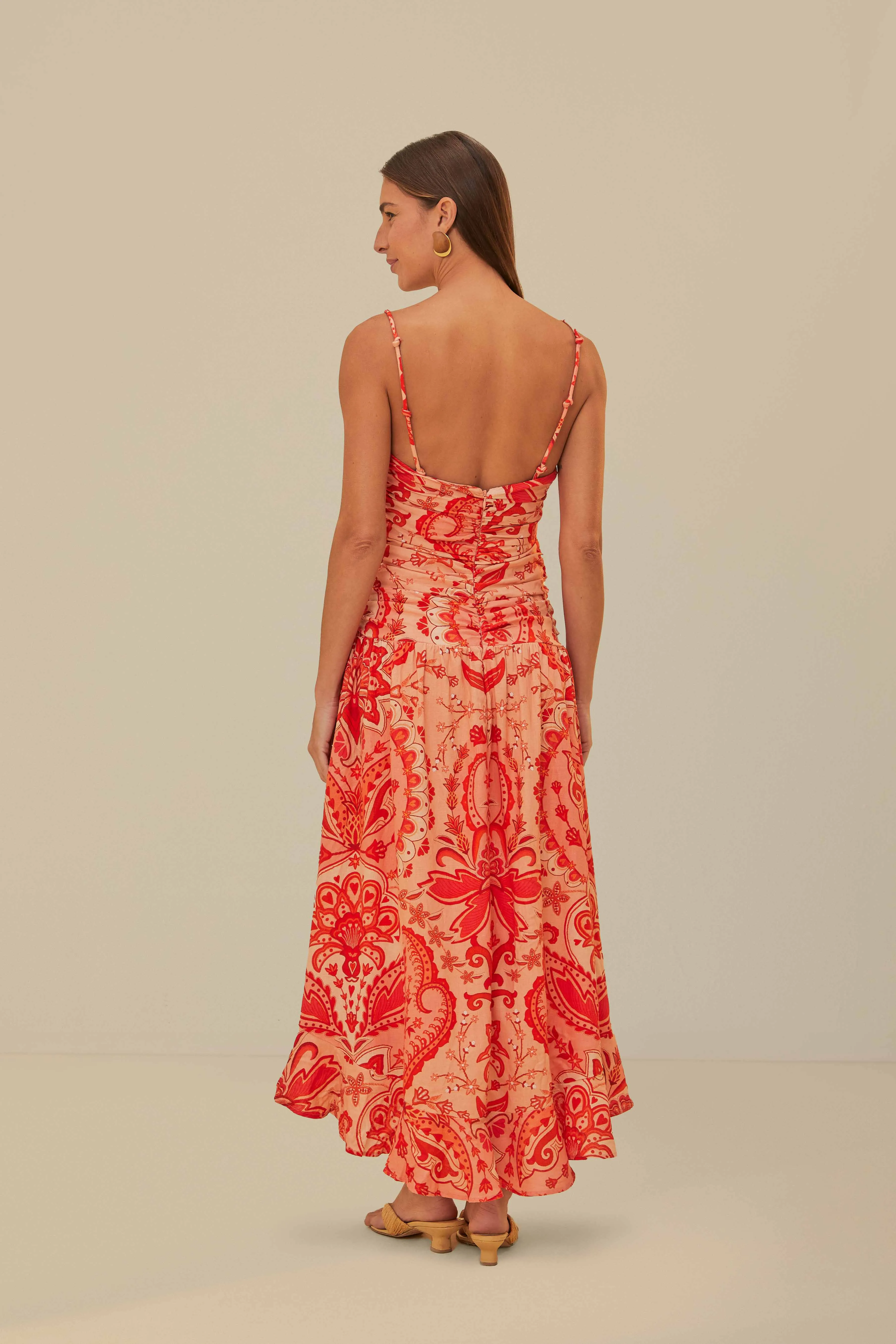 Red Jaipur Crossover Maxi Dress