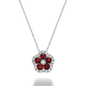 Ruby Flower Necklace