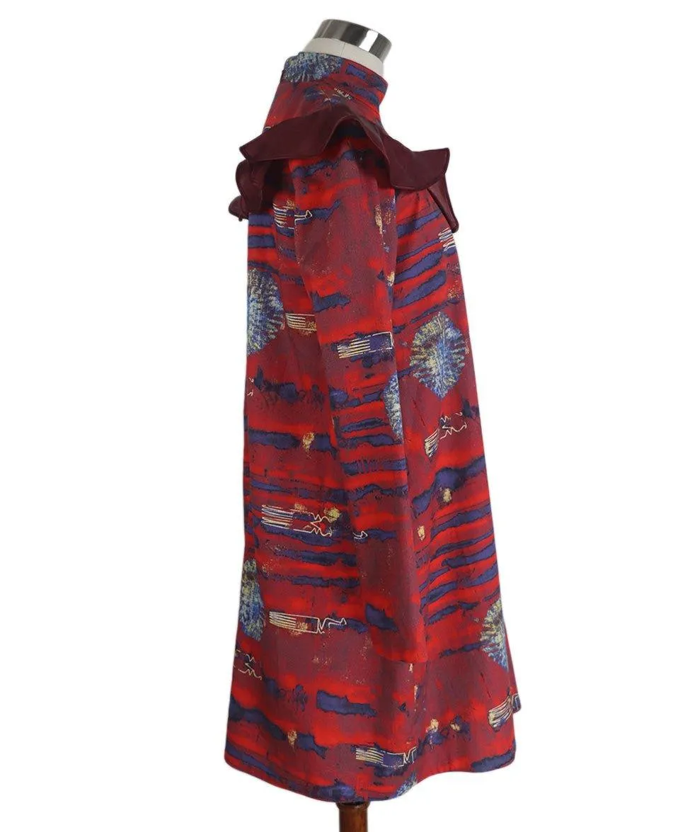 Stella Jean Red Print Cotton Dress sz 8