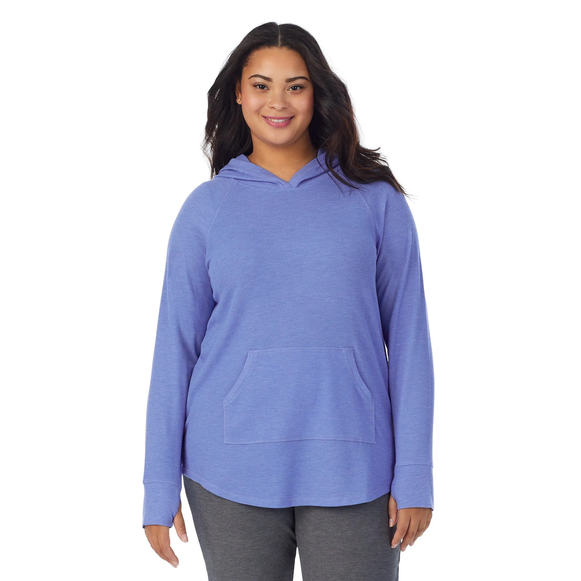 Stretch Thermal Long Sleeve Hoodie Tunic PLUS