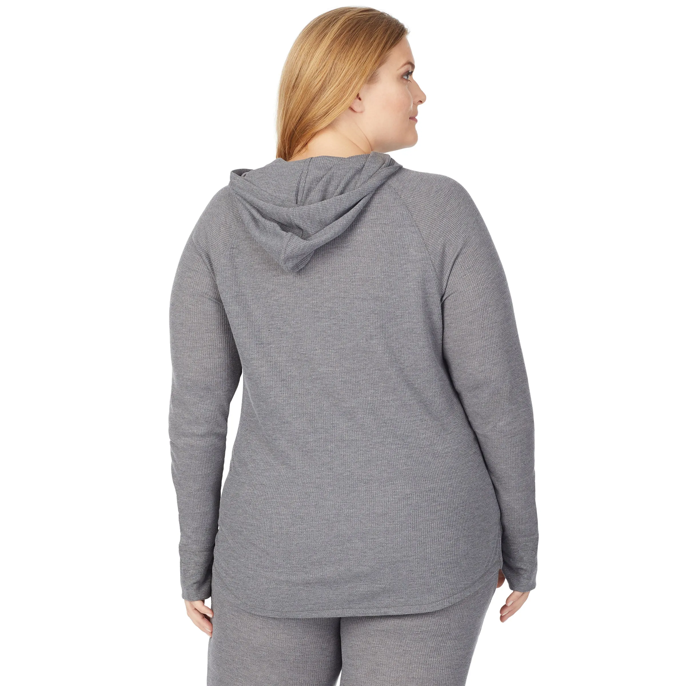 Stretch Thermal Long Sleeve Hoodie Tunic PLUS