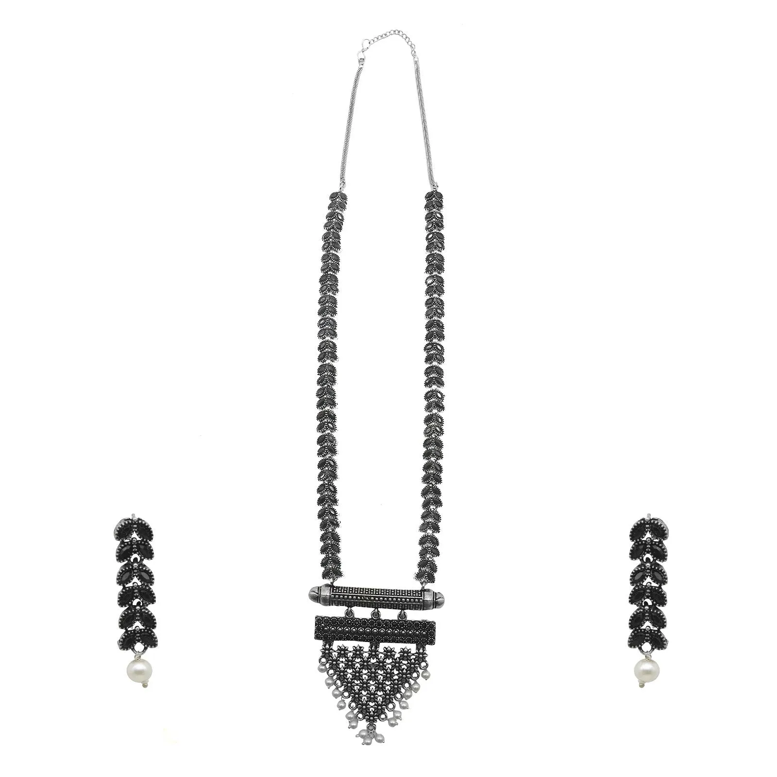 Teejh Sashra Black Stone Silver Oxidized Jewelry Gift Set