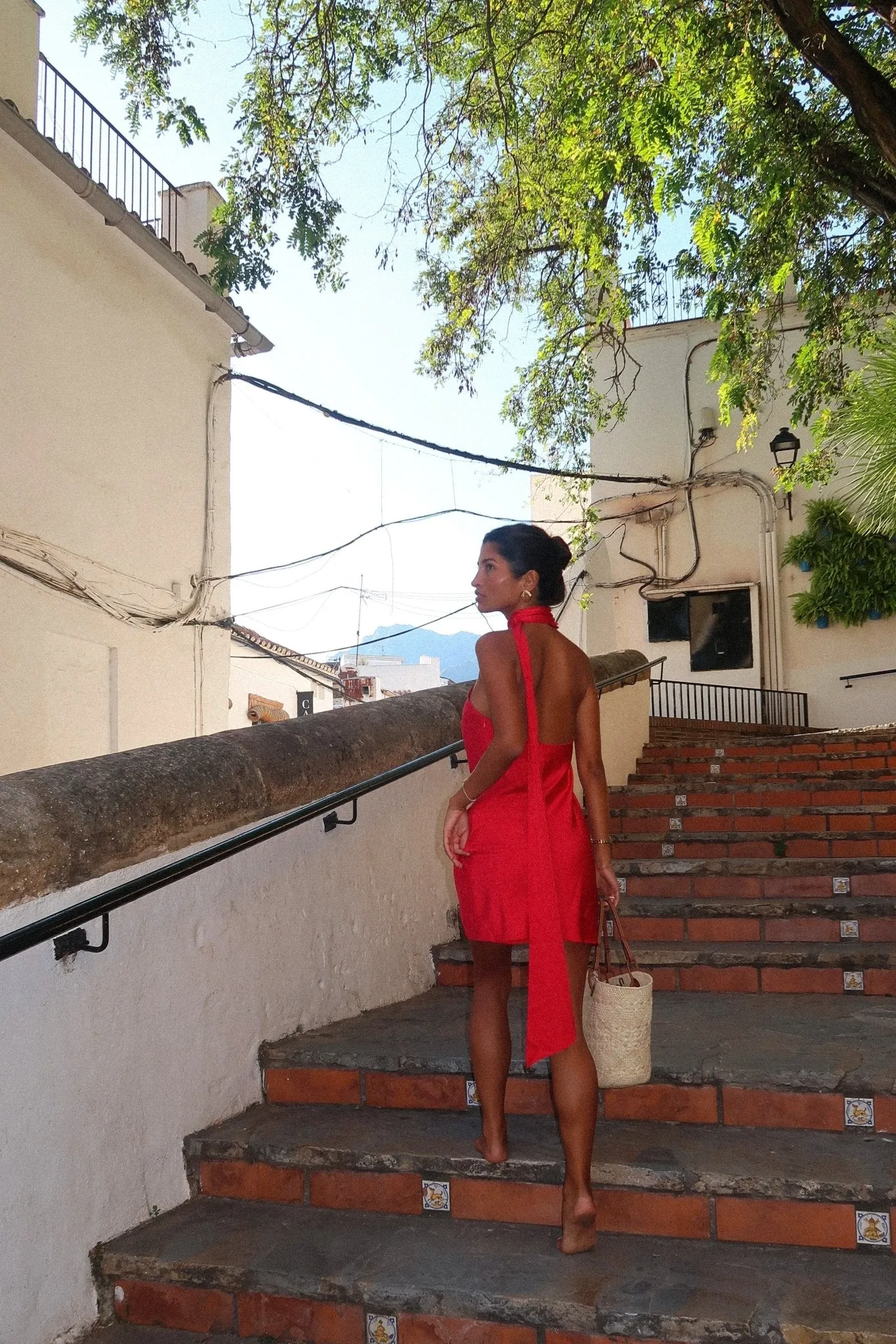 The Sienna Halterneck Dress in Red