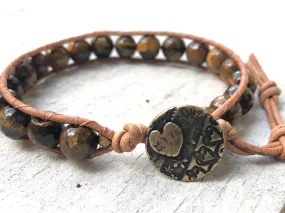 Tigers Eye Bracelet - Tigers Eye Wrap - Tigers Eye Jewelry - Women's Jewelry - Men's Jewelry - Girlfriend's Gift - Brown Bracelet