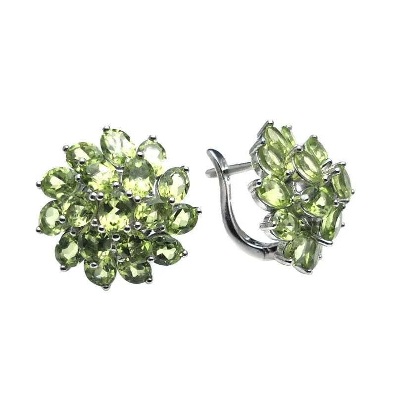 Twirl Leaves Peridot Stones 925 Sterling Silver Jewelry Sey