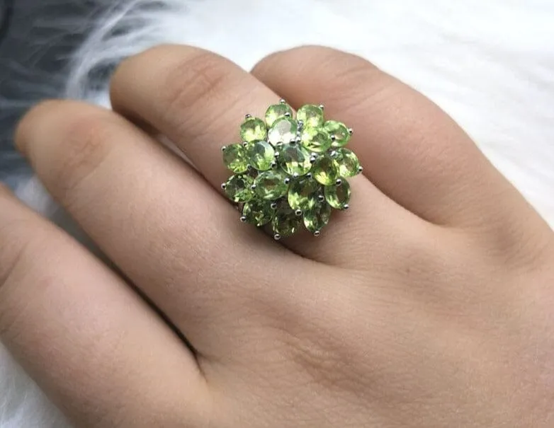 Twirl Leaves Peridot Stones 925 Sterling Silver Jewelry Sey