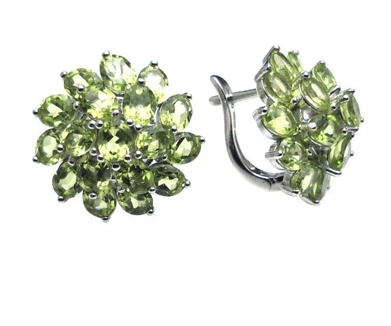 Twirl Leaves Peridot Stones 925 Sterling Silver Jewelry Sey