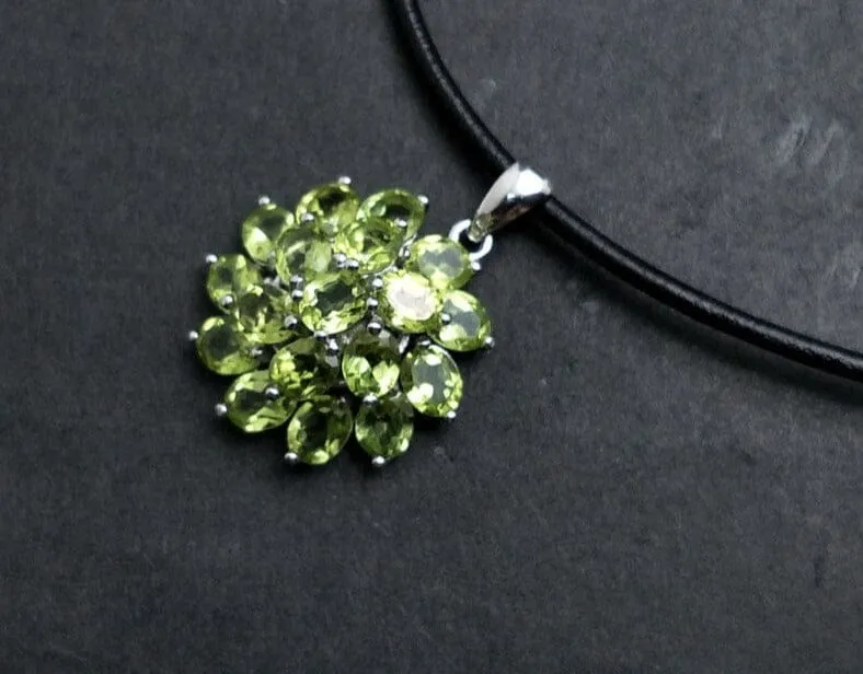 Twirl Leaves Peridot Stones 925 Sterling Silver Jewelry Sey